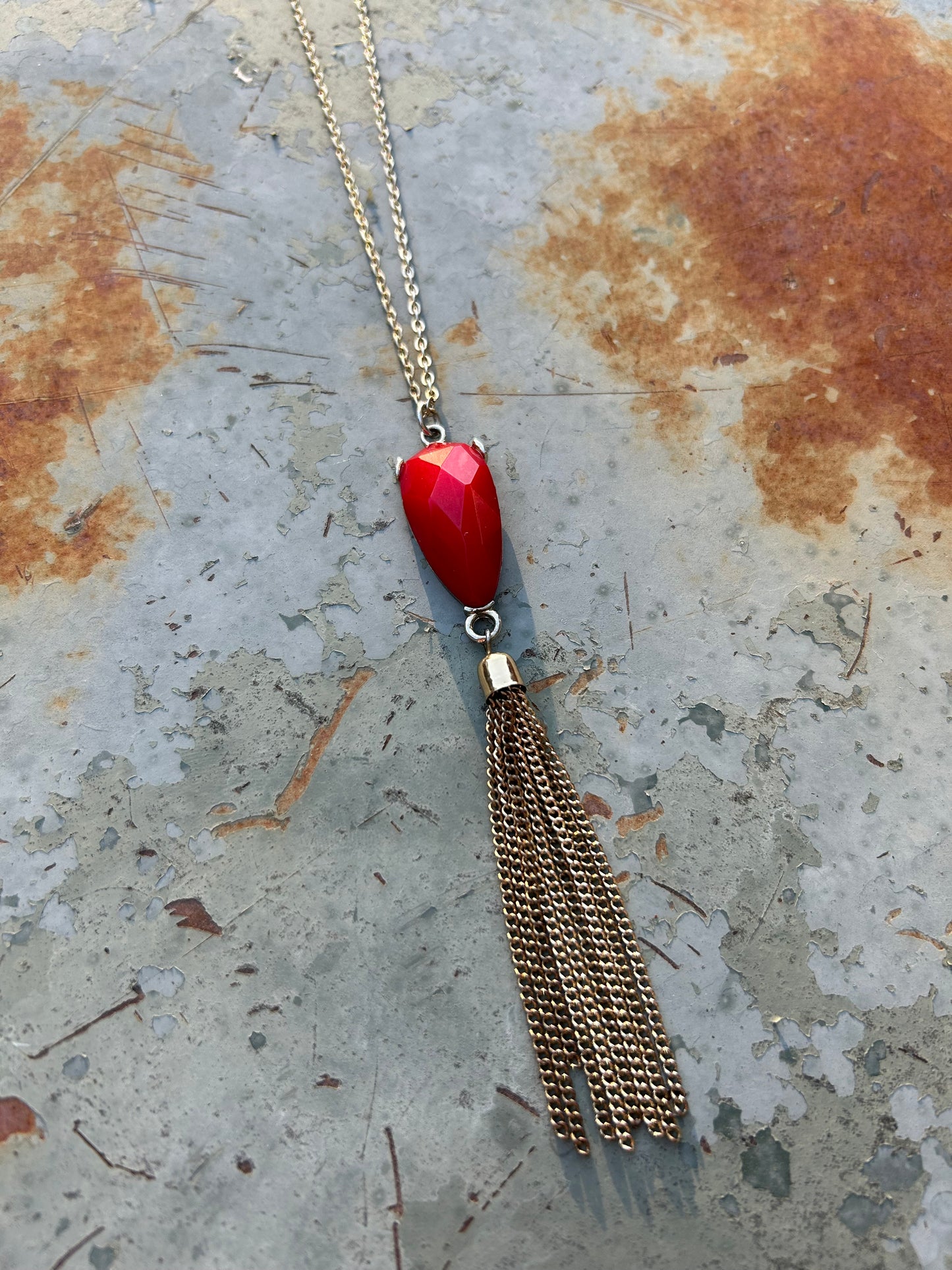 boho, boho jewelry, western apparel, western, statement jewelry, necklace, red pendant necklace