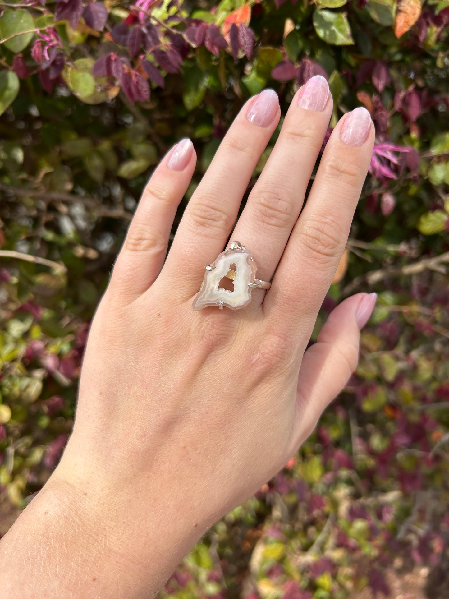 White Agate Ring