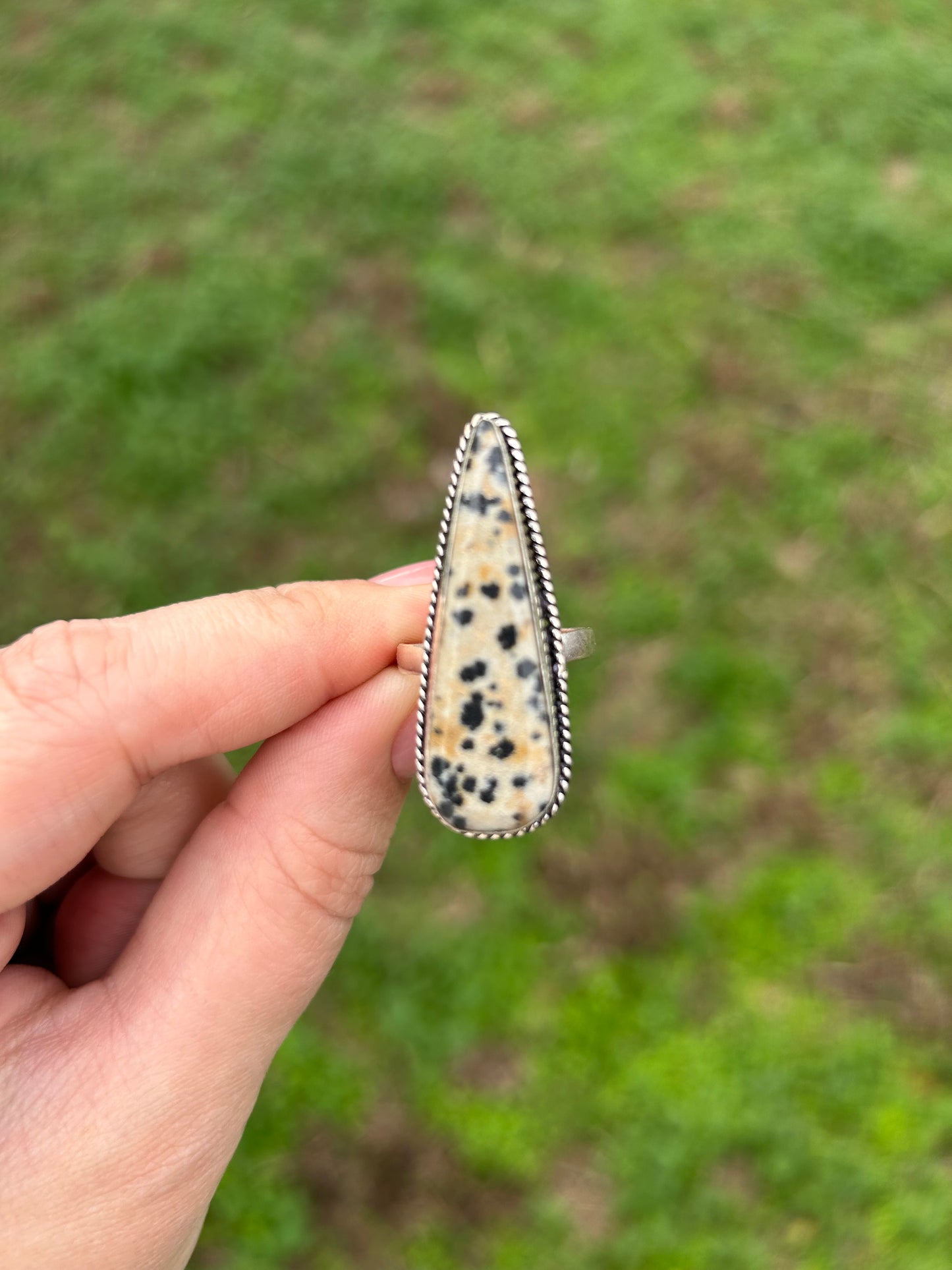 Dalmatian Teardrop Ring