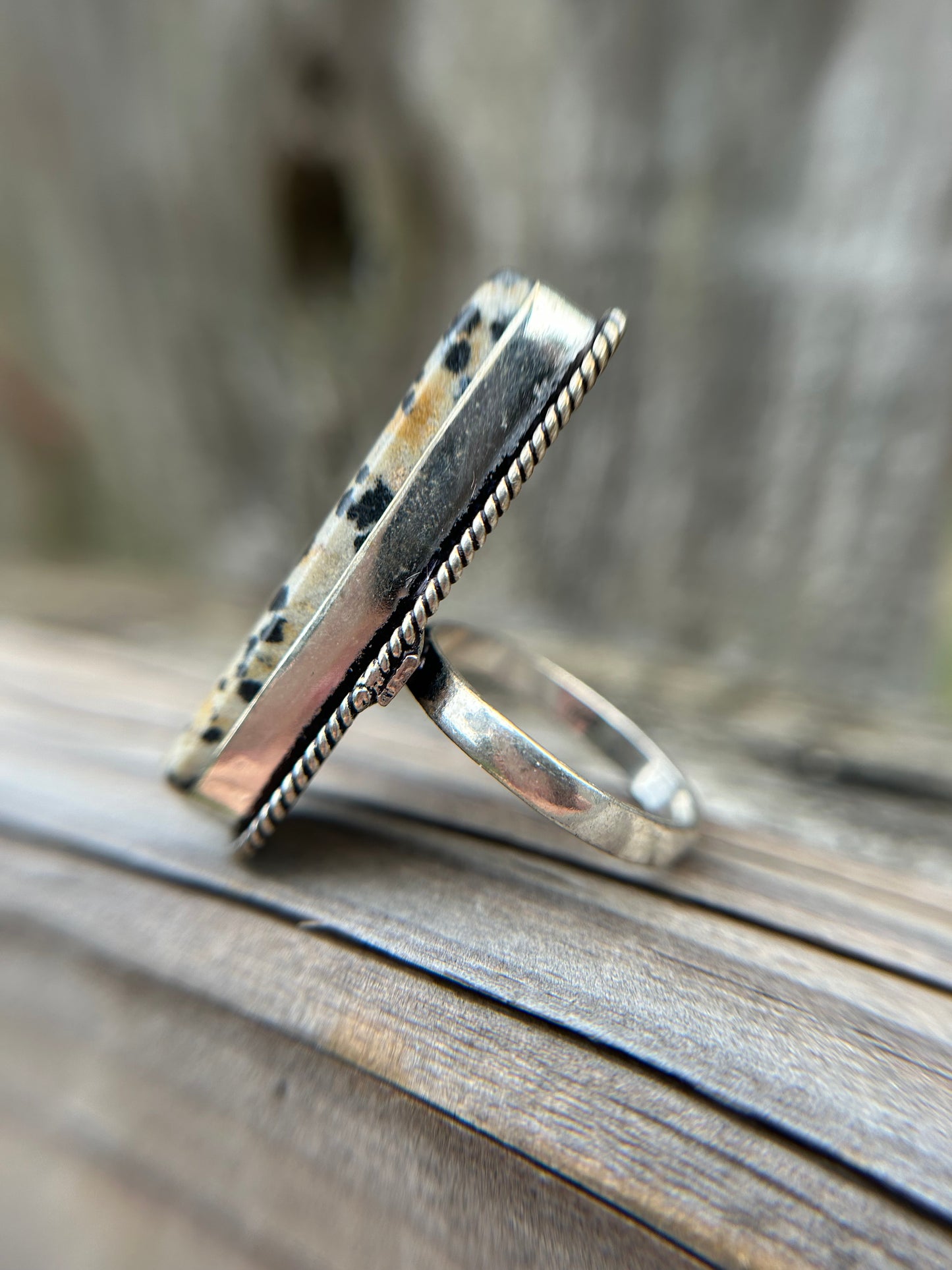 Dalmatian Teardrop Ring