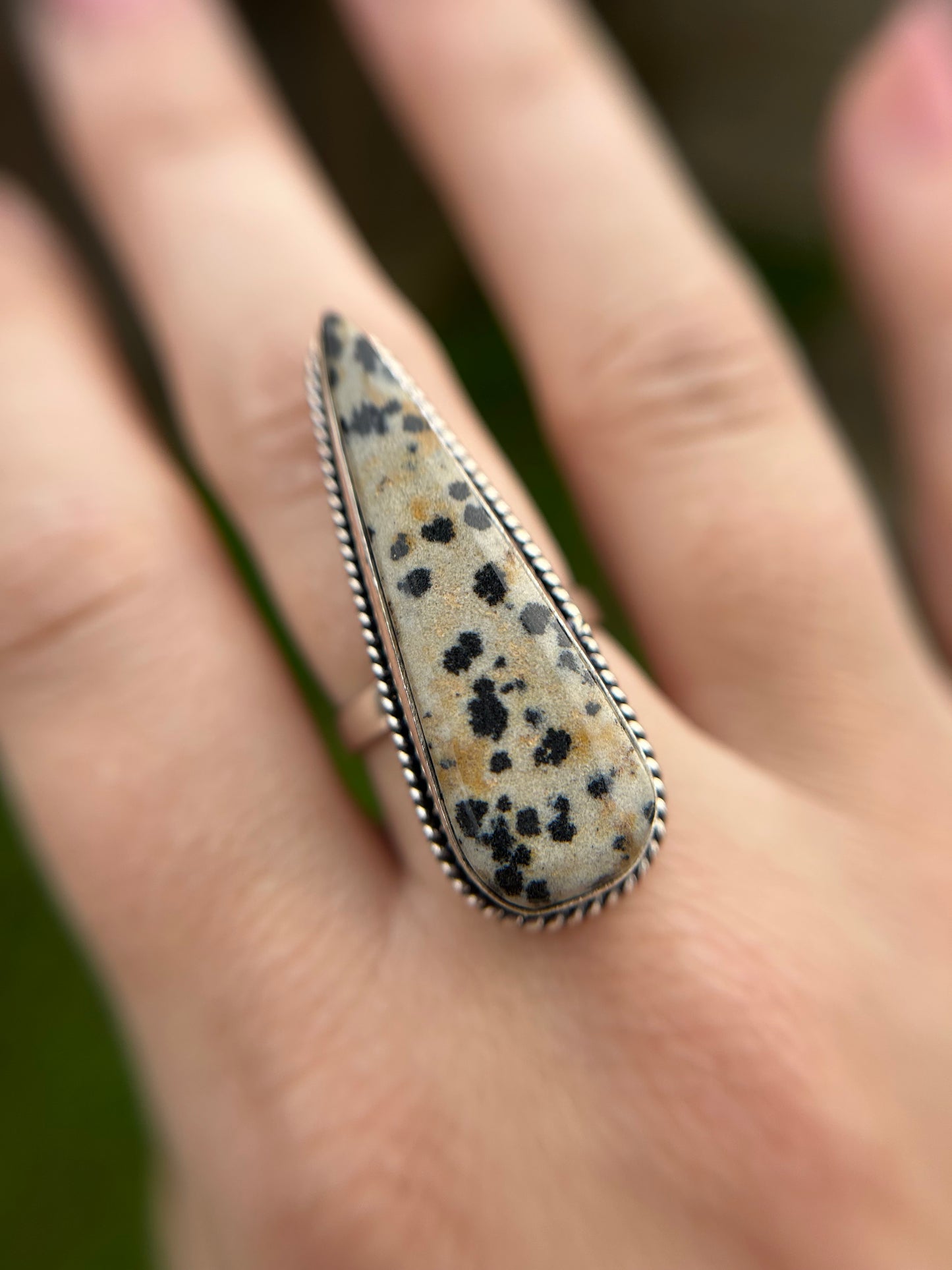 Dalmatian Teardrop Ring
