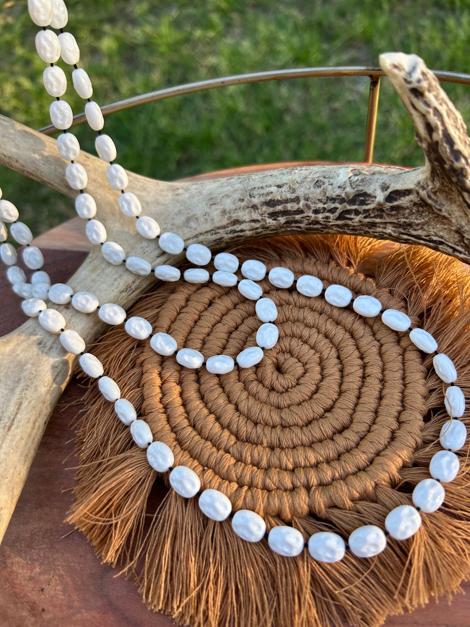 boho, boho jewelry, western apparel, western, statement jewelry, necklace, white beaded necklace