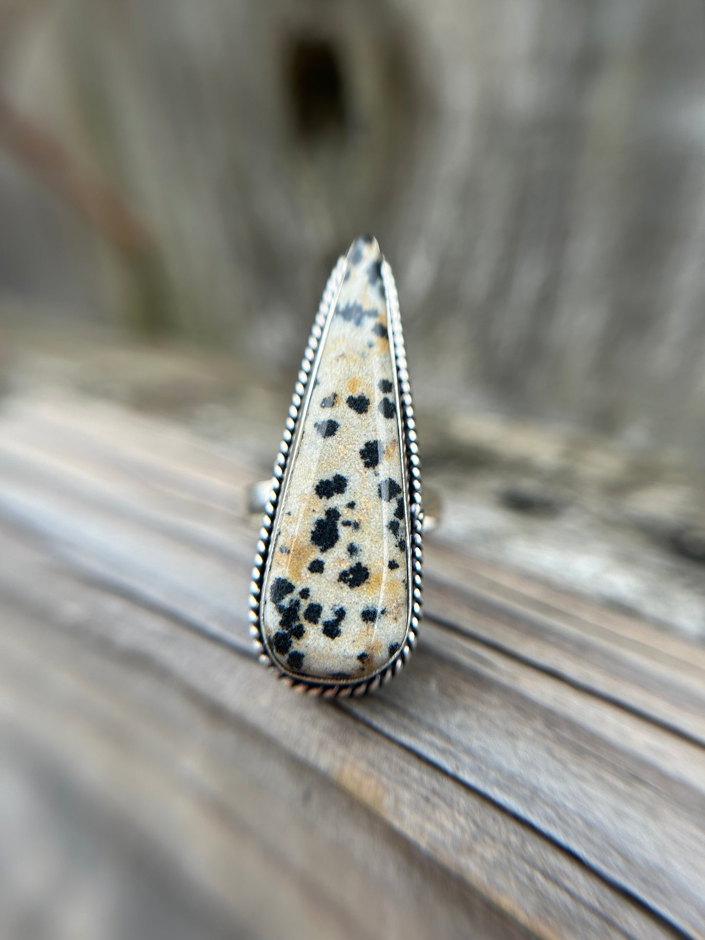 Dalmatian Teardrop Ring