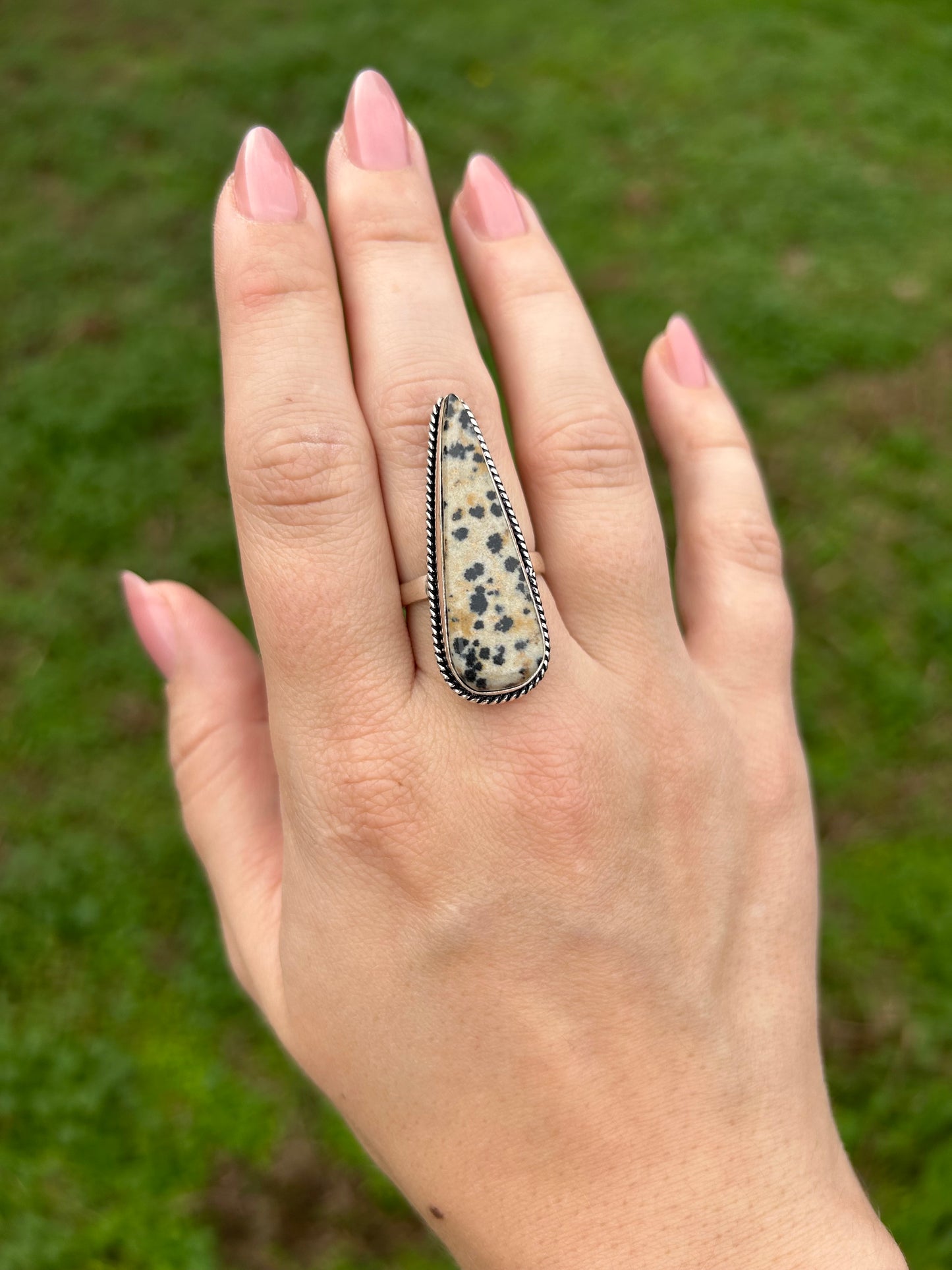 Dalmatian Teardrop Ring