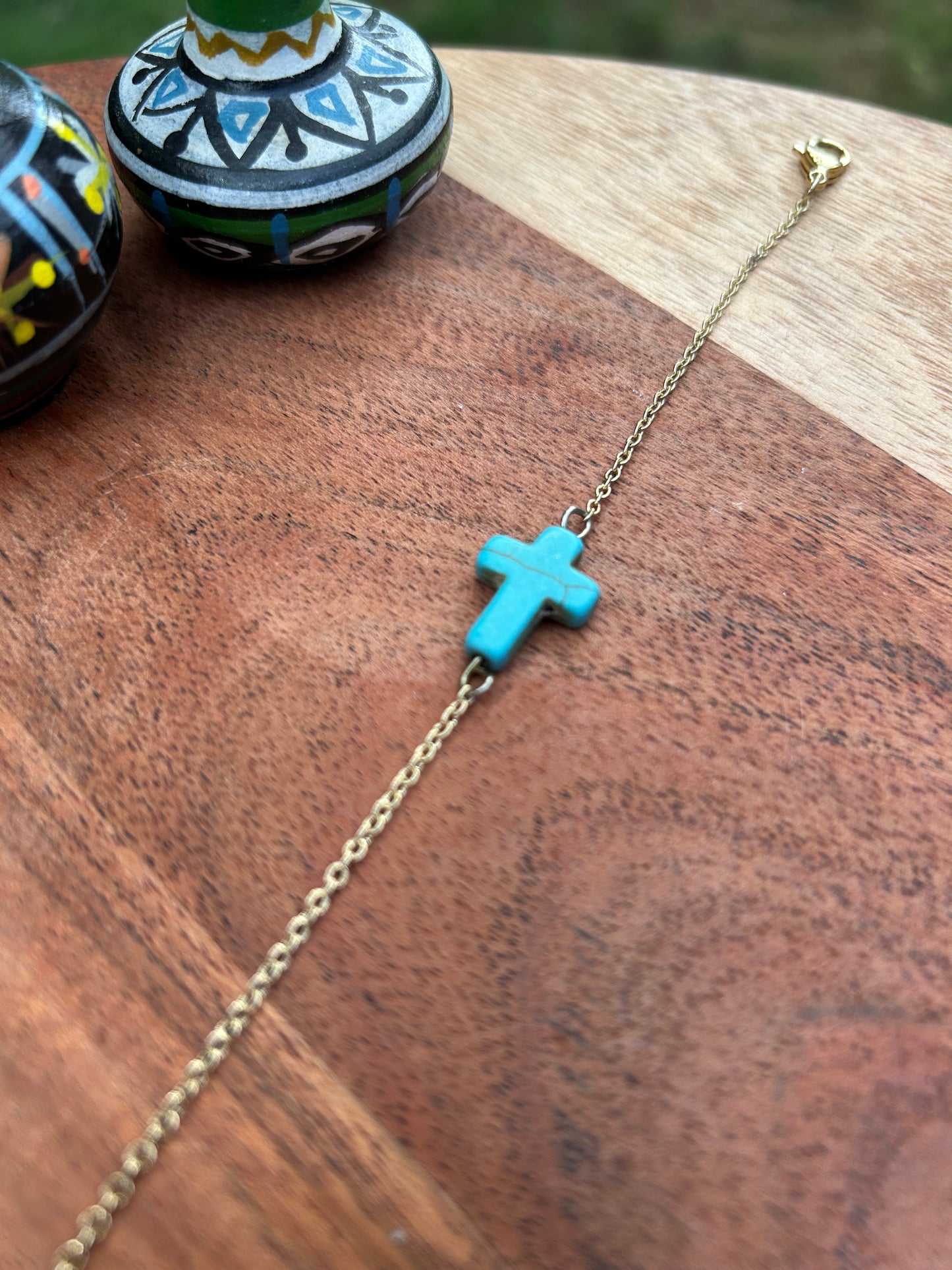 Turquoise Cross Bracelet