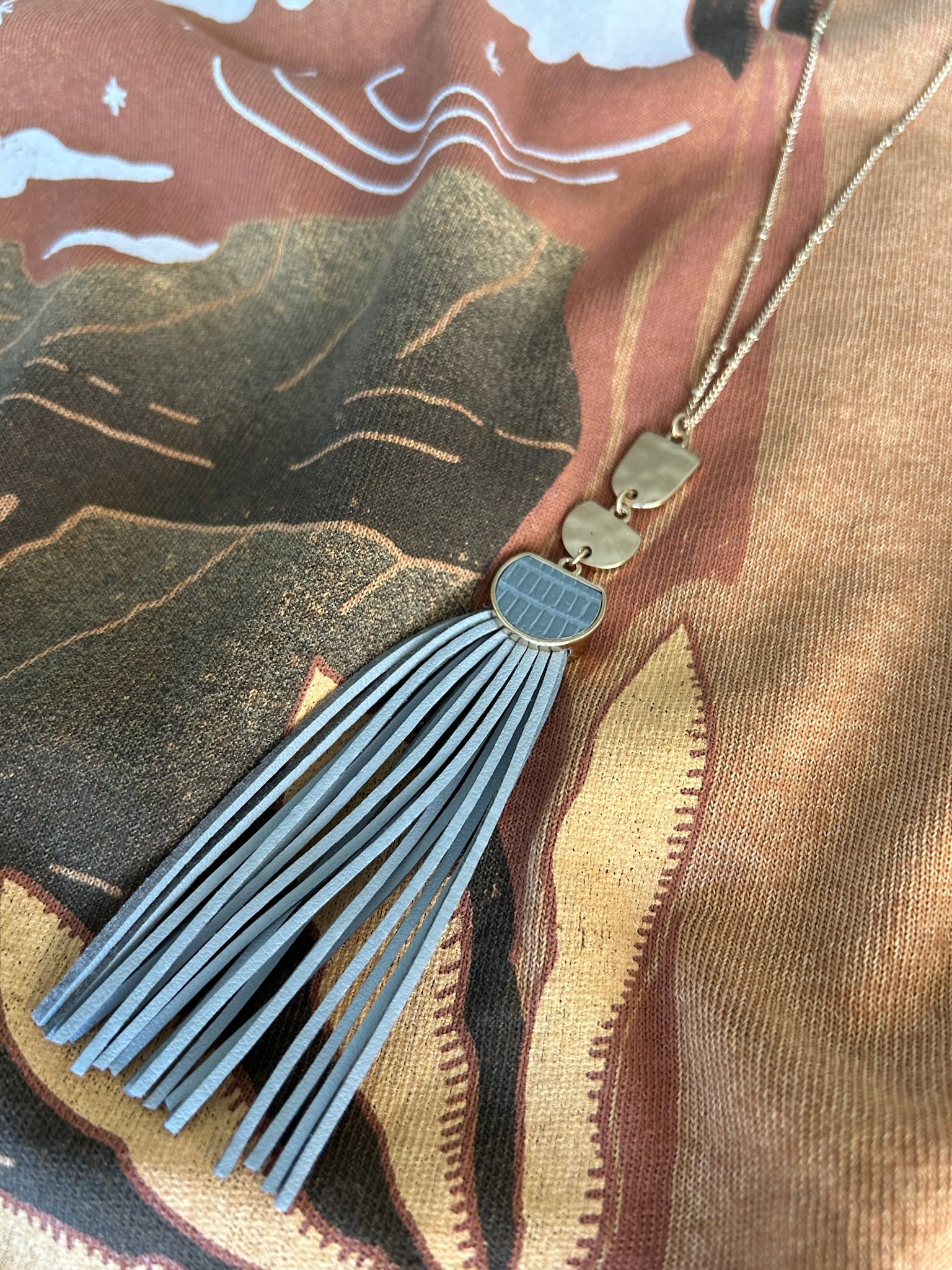 exquisite jewelry, estate jewelry, western apparel, boho, jewelry, jewelry aesthetic, modern necklace, necklace, grey necklace, fringe necklace