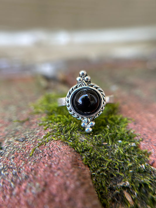 boho, boho jewelry, western apparel, western, ring, statement ring, black centerpiece ring, size 7