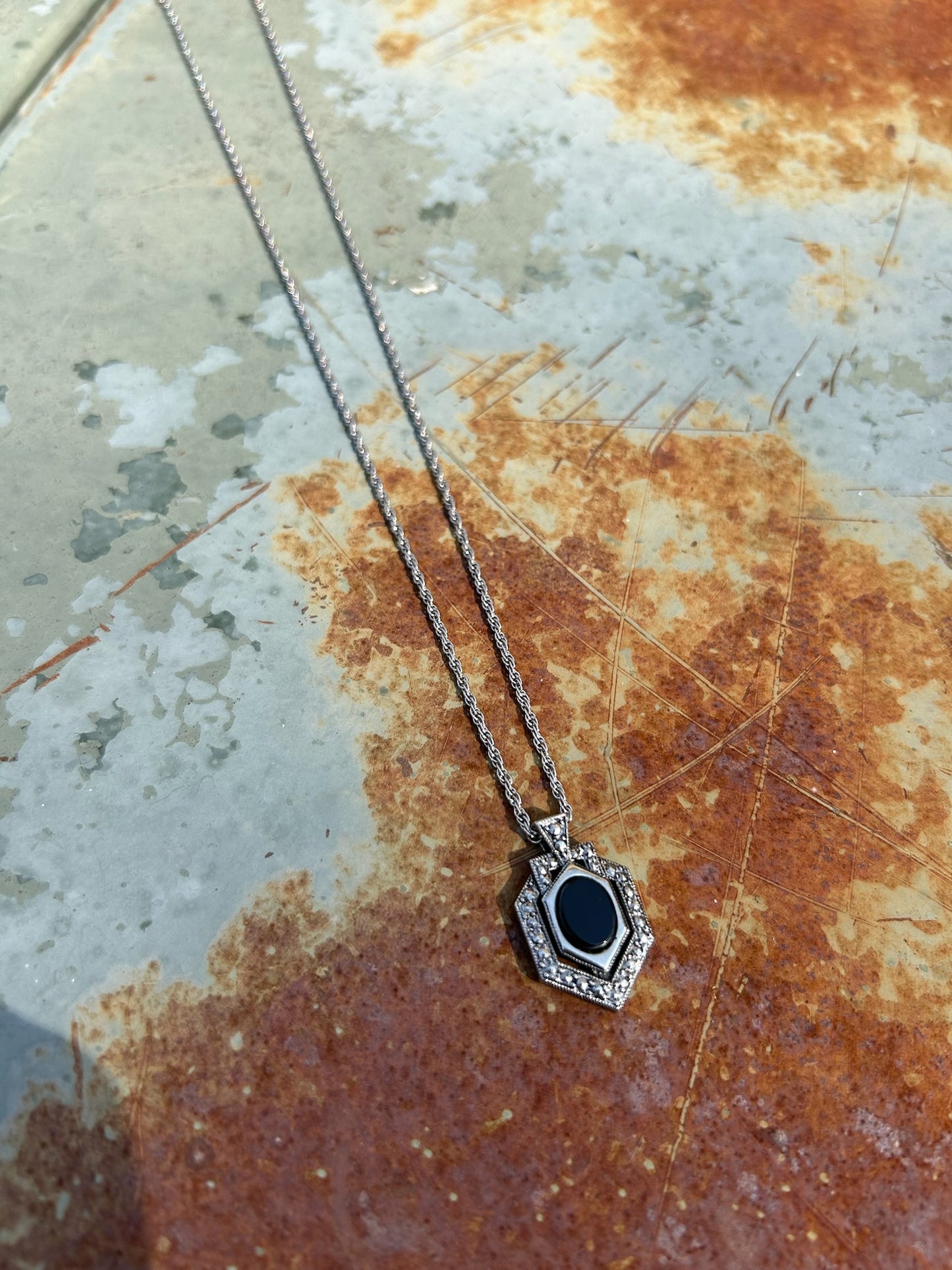 necklace, exquisite jewelry, estate jewelry, western apparel, boho, jewelry, jewelry aesthetic, modern necklace, black pendant necklace, used jewelry